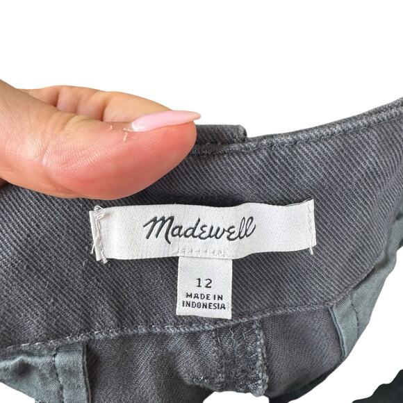 Madewell The Relaxed Chino Coal Gray Canvas Low Rise Barrel Pants Jeans - Picture 11 of 13